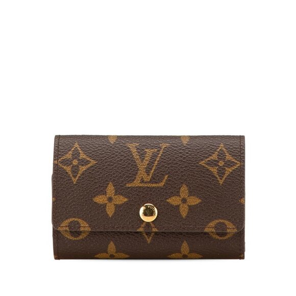 LOUIS VUITTON Brown Monogram Leather Key Case - Picture 1 of 10